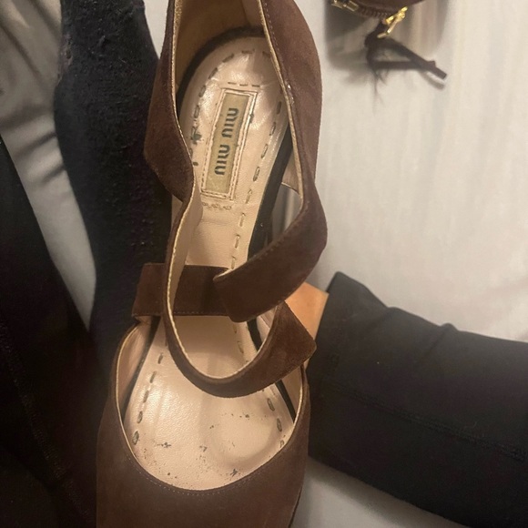 Miu Miu Dark Brown Strappy Heels - Picture 6 of 11